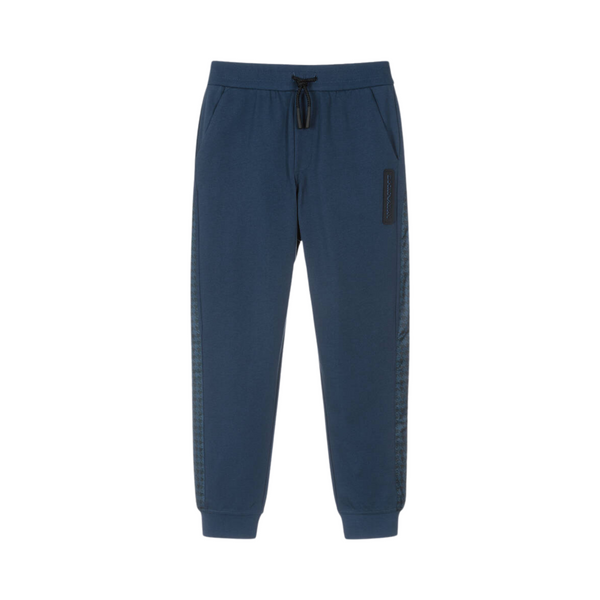 Blue Sweatpant with Houndtooth Side Pannel