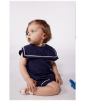 Navy Baby Gauze Top and Shorts Set