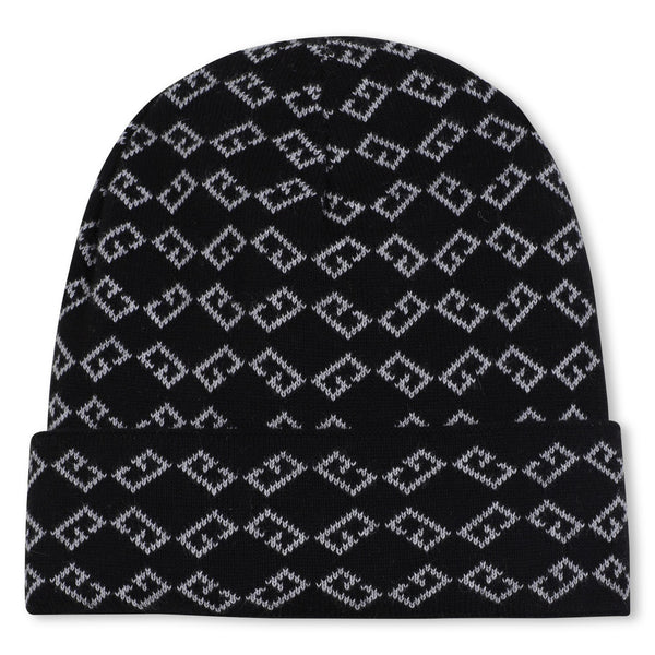 Black Reversible Logo Knit Hat
