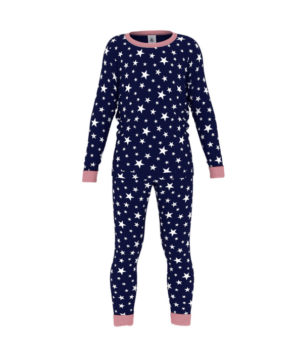 Navy and White Star Pajama Set