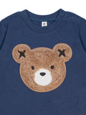 French Navy Furry Huxbear Long Sleeve Tee