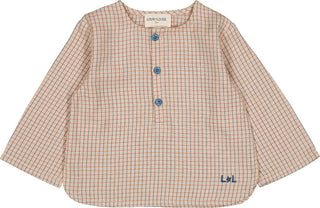 Beige Baby Twill Check Oncle Shirt