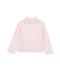Light Pink Ribbed Ruffle Turtleneck
