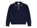 Navy Mir Yan Long Sleeve Polo