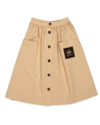 Desert Sand FF Patch Pocket Long Skirt