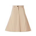 Beige Gaberdine Midi Skirt