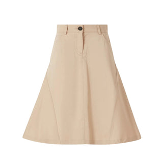 Beige Gaberdine Midi Skirt