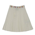 Off White with Multicolor FF Pleated Skirt