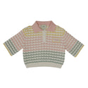 Multicolor Knit Short Sleeve Sweater