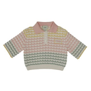 Multicolor Knit Short Sleeve Sweater
