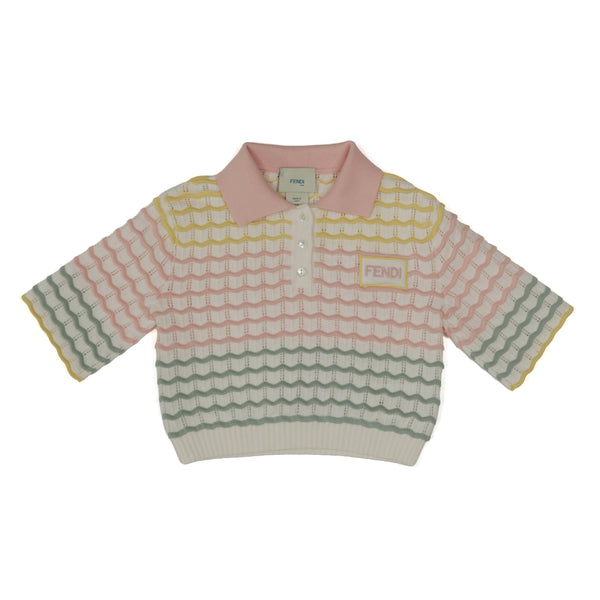 Multicolor Knit Short Sleeve Sweater