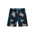 Black Multicolor Turtle Swim Trunks