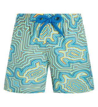 Blue Jihin Dizzy Turtle Print Swimsuit