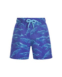 Blue Sparkling Whales Swim Trunk