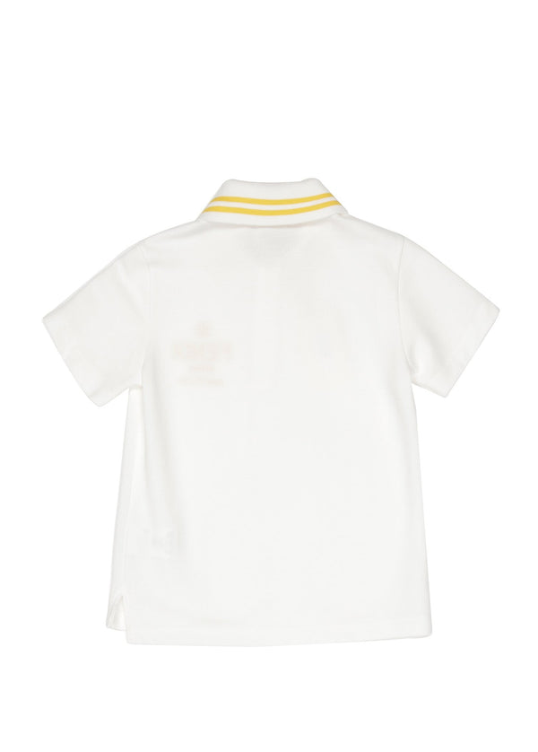 White with Yellow Short Sleeve Polo
