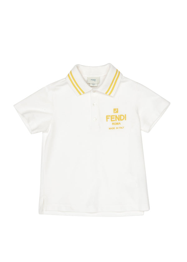 White with Yellow Short Sleeve Polo