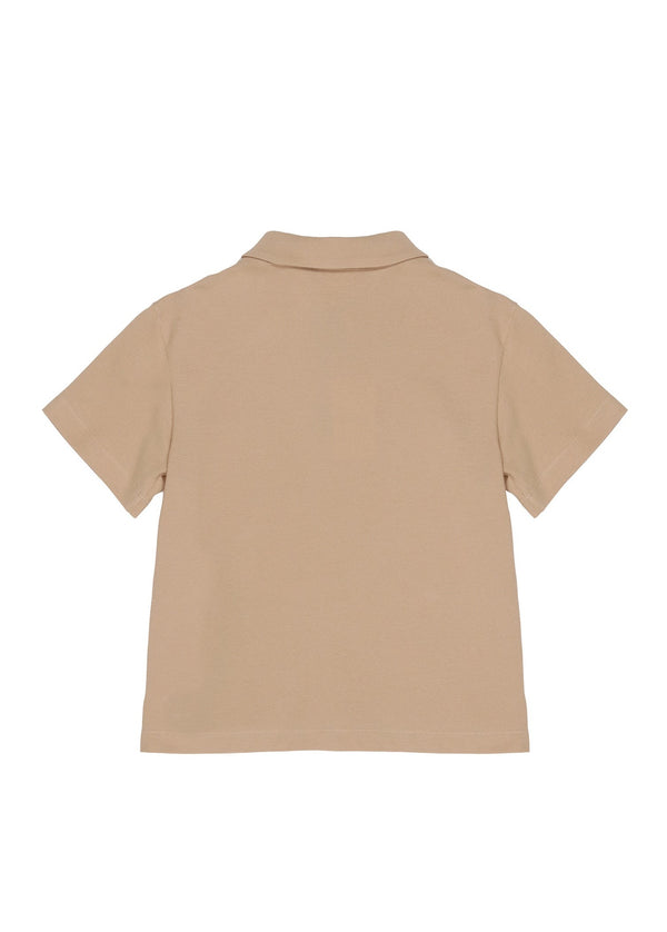 Toffee Short Sleeve Polo with FF Detail