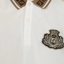 White FF Detailed Collar and Patch Polo