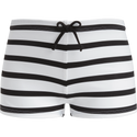 Black and White Striped Summer Swimtrunks