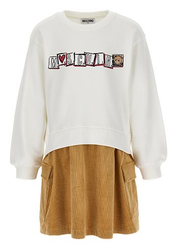 Cloud and Beige Sweatshirt Skirt Dress
