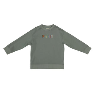 Green with Multicolor Logo Crewneck