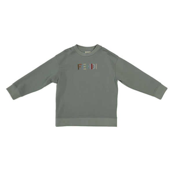 Green with Multicolor Logo Crewneck