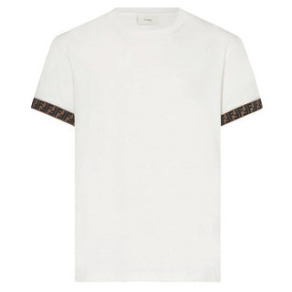 White FF Trim Sleeve Tee