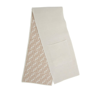 Beige FF Pocket Detail Scarf
