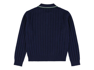 Navy Mir Yan Long Sleeve Polo