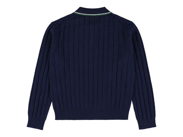 Navy Mir Yan Long Sleeve Polo