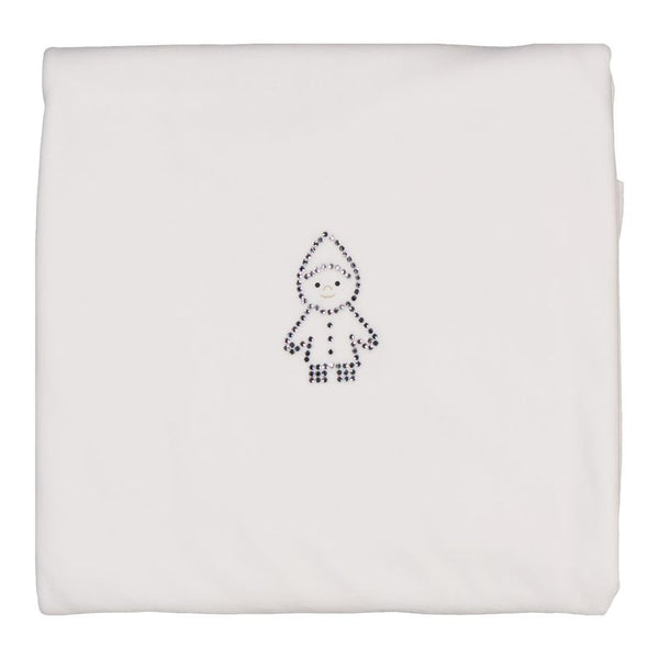 White Velvet Rhinestone Lutin Blanket