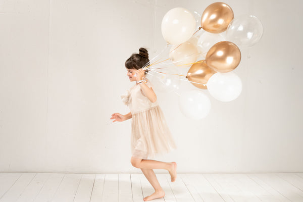 Gold Tulle Flower Pin Dress