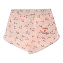 Pale Prink Cherry Print Twill Shorts