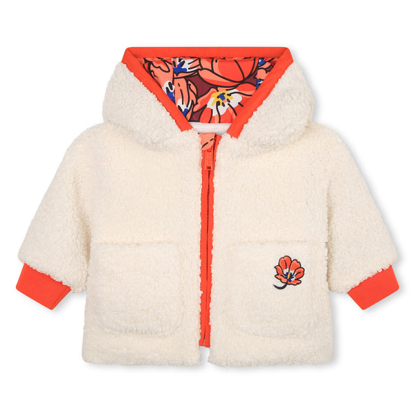 Ivory Sherpa Contrast Zip Jacket