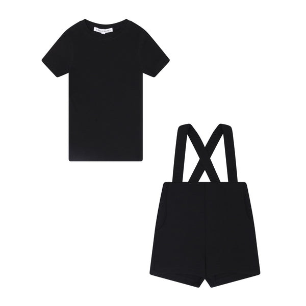 Black Stretch Overall Set