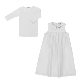 White Logo Collar Tee & Jumper Dress