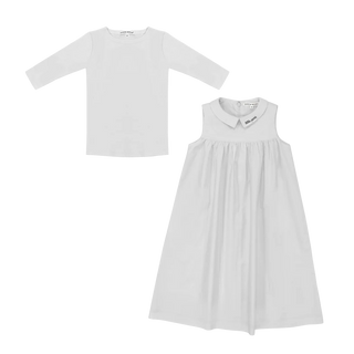 White Logo Collar Tee & Jumper Dress