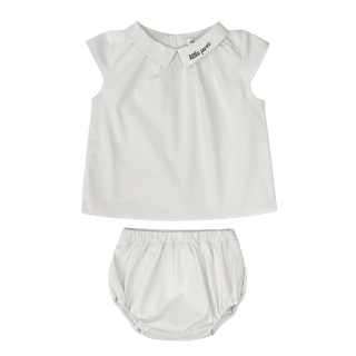 White Puff Sleeve Top & Bloomer Set