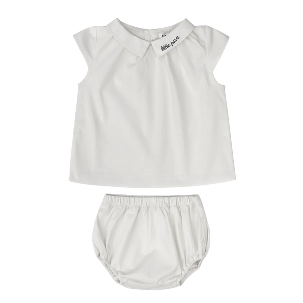 White Puff Sleeve Top & Bloomer Set