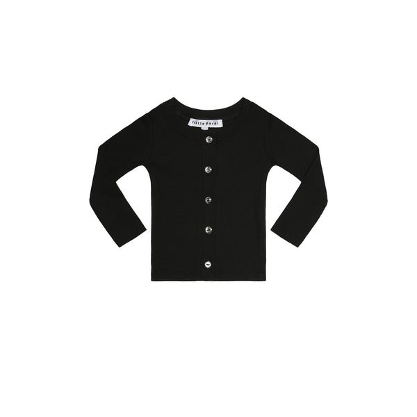 Black Baby Button Cardigan