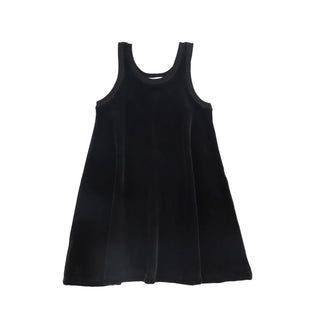 Black Velour Short Jumper Dress