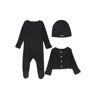 Black Baby Rhinestone Set with Bonnet