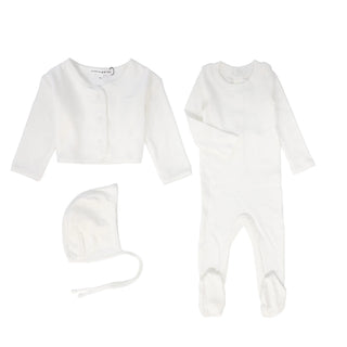 Ivory Baby Layette Set with Bonnet