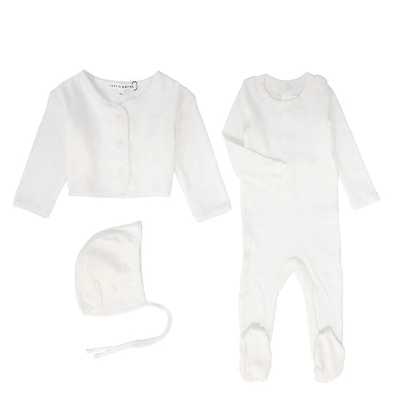 Ivory Baby Layette Set with Bonnet