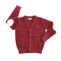 Burgundy Elbow Patch Cardigan