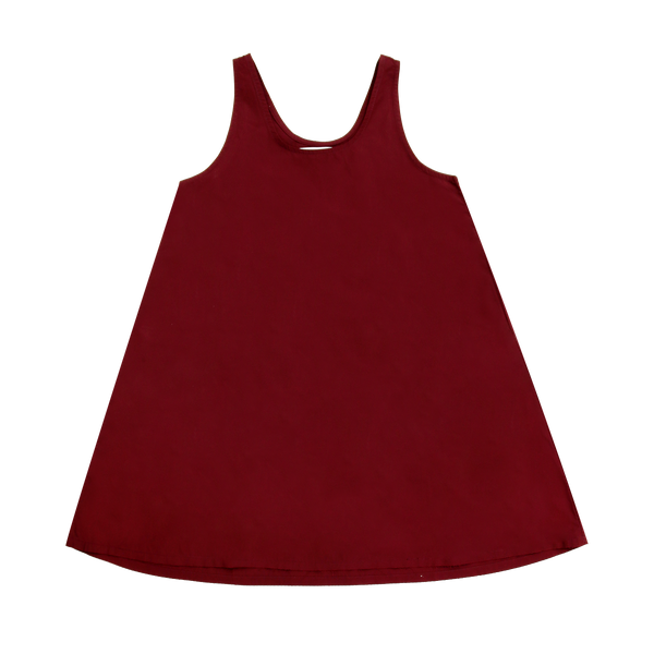 Burgundy Taffeta Jumper Dress