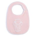 Veiled Pink Velour Footie + Hat + Bib Set