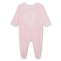 Veiled Pink Velour Footie + Hat + Bib Set