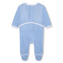 Pale Blue Velour Footie + Hat + Bib Set