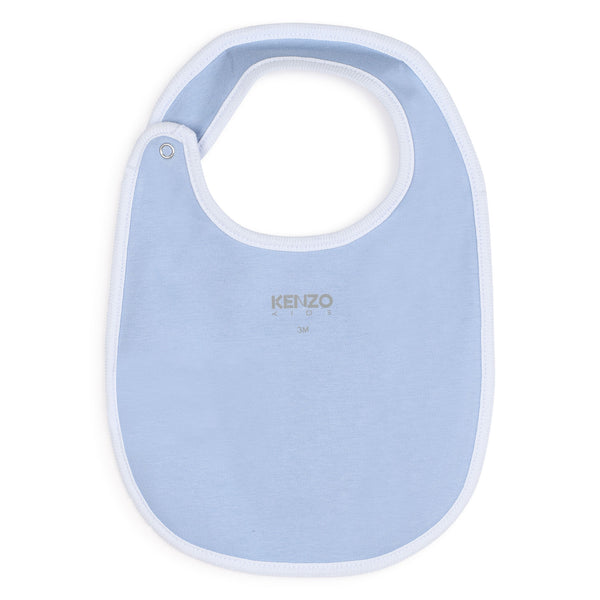 Pale Blue Velour Footie + Hat + Bib Set